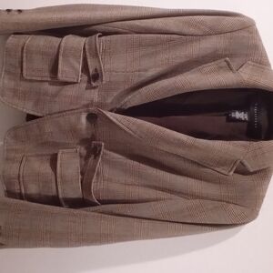 Apostrophe Blue and Brown Blazer Classic Suit Jacket
